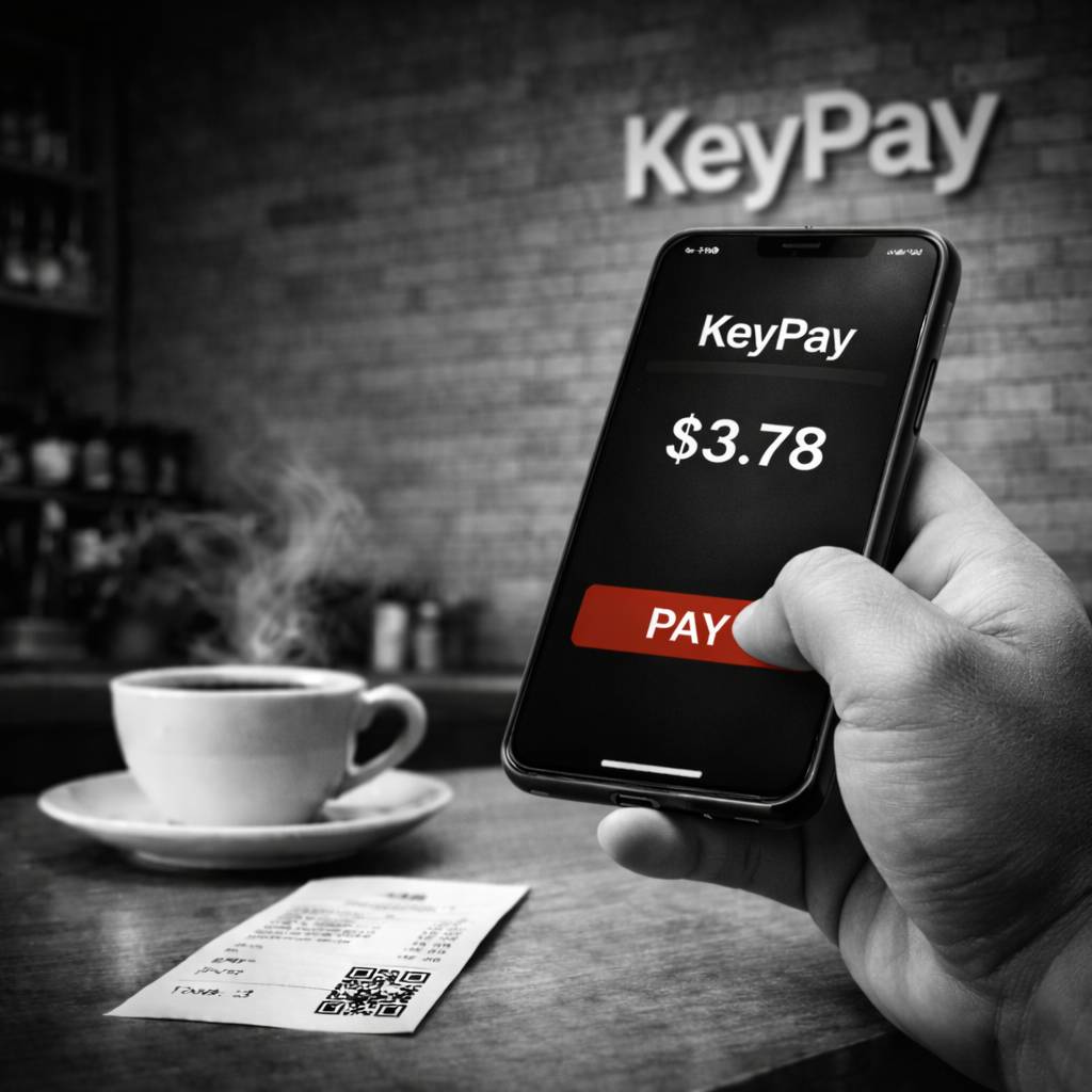 Оплата через KeyPay на экране телефона